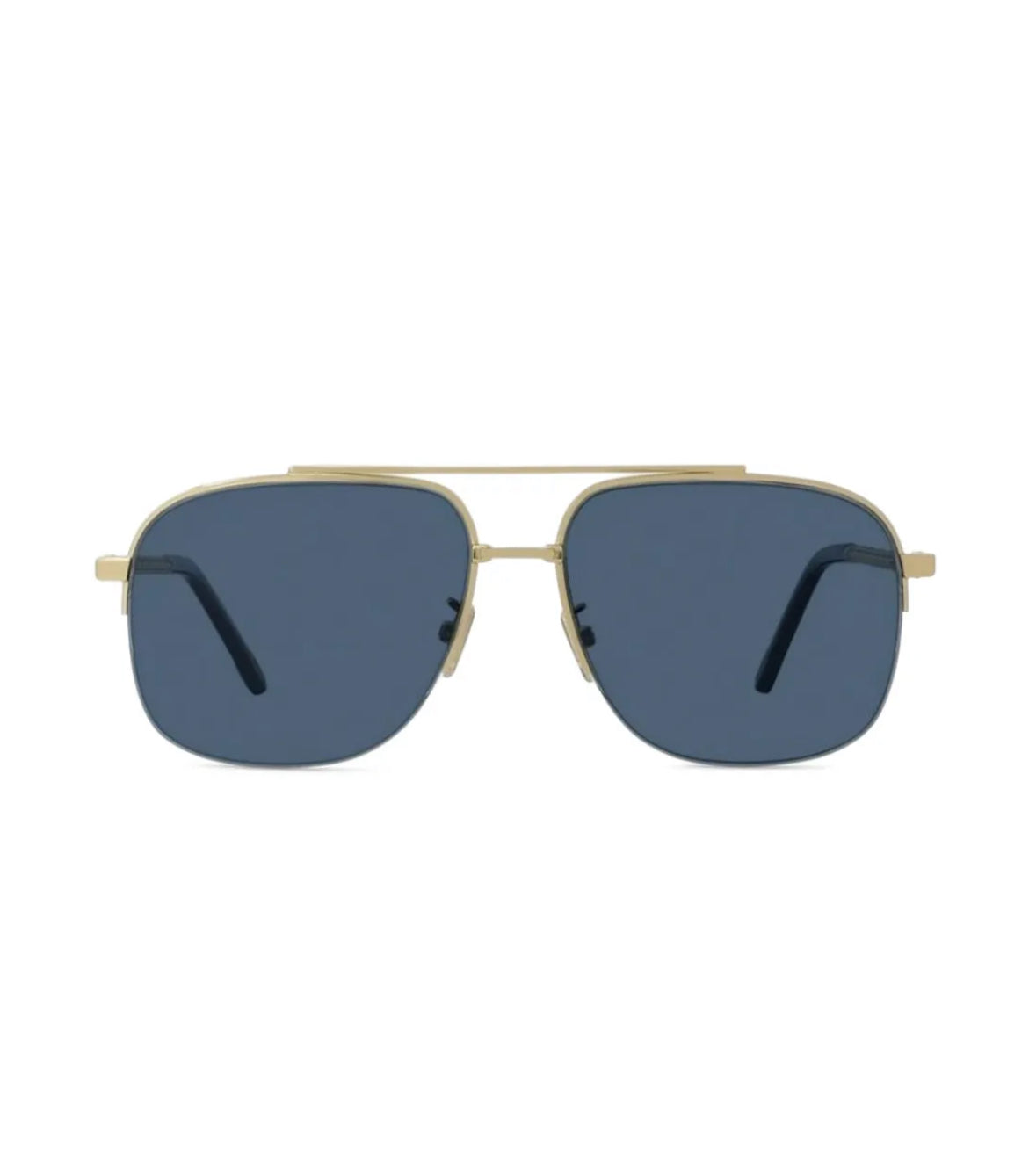 Blue sunglasses with gold rims