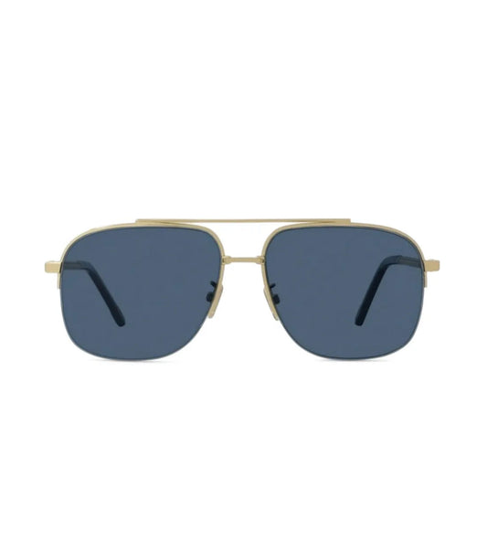 Blue sunglasses with gold rims
