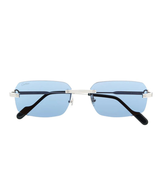 Light blue and silver glasses
